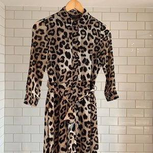 Leopard long maxi with 3/4 sleeve